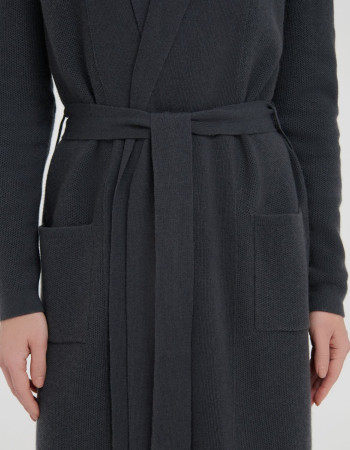 Кашмирена жилетка в графитено сиво LAYERED LINES