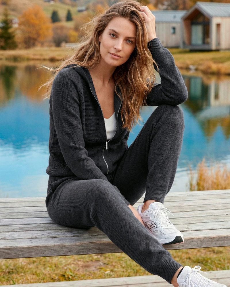 Кашмирен панталон в графитено сиво LAYERED LINES