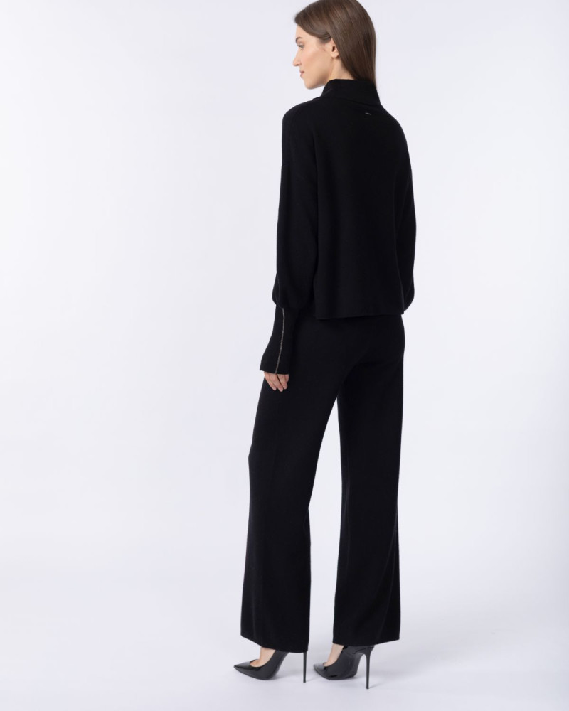 Черен кашмирен панталон EMBELLISHED BEAUTY