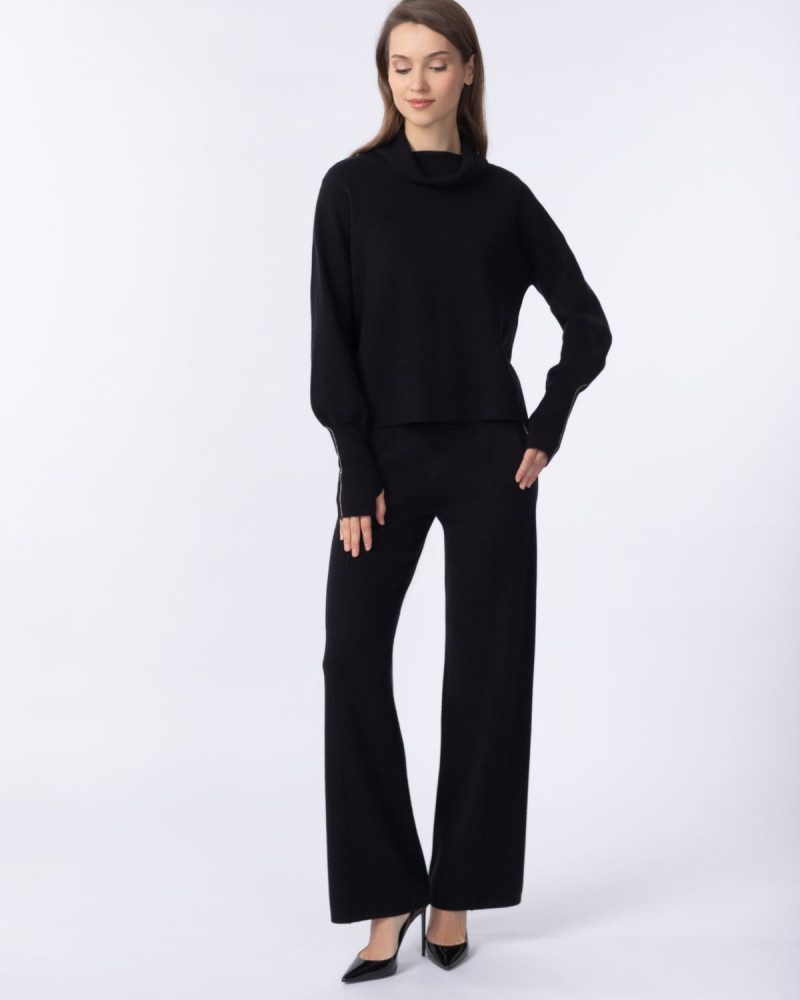 Черен кашмирен пуловер