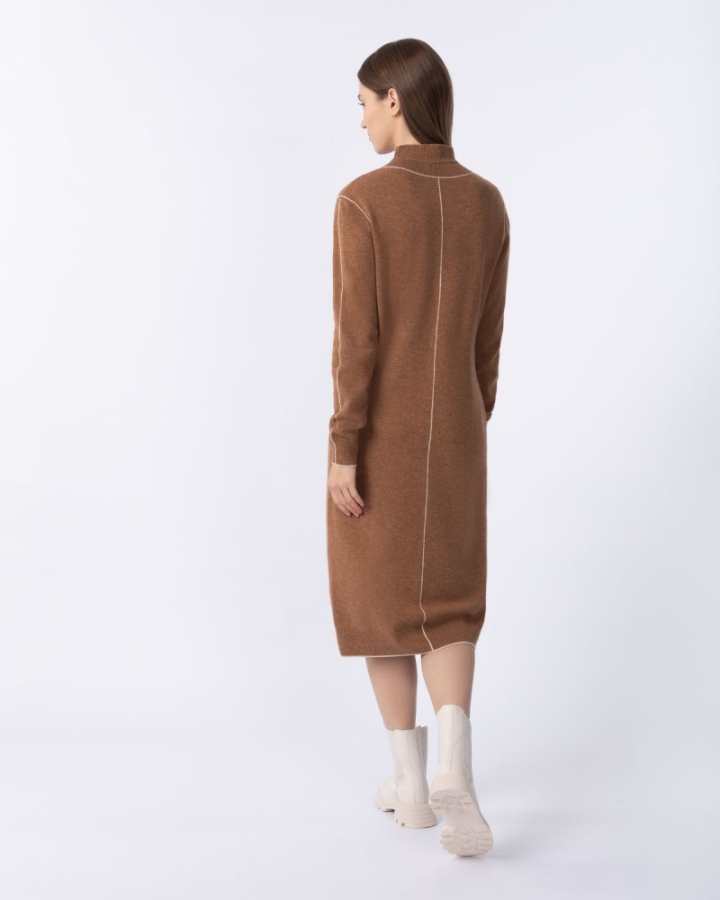 Дамска рокля от кашмир SERENITY Caramel