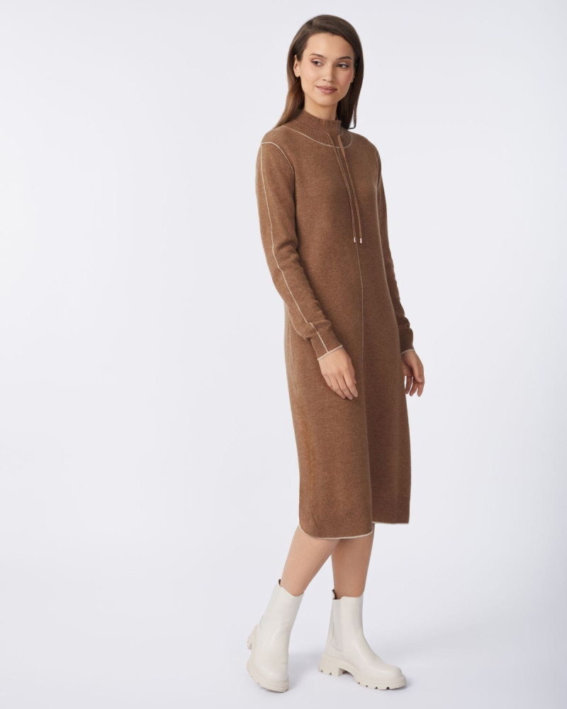 Дамска рокля от кашмир SERENITY Caramel