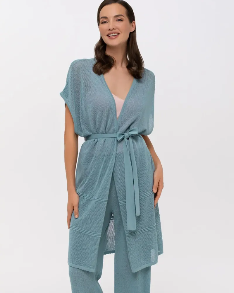 Жилетка без ръкав от коприна Palazzo Pearl BLUE