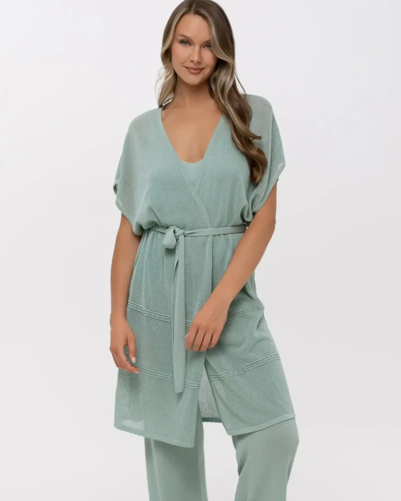 Жилетка без ръкав от коприна Palazzo Pearl MINT GREEN