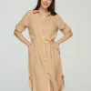 Елегантна риза рокля Beige
