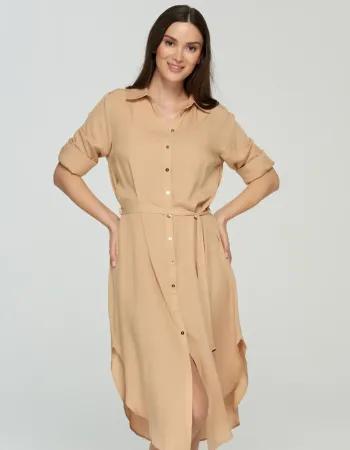 Елегантна риза рокля Beige