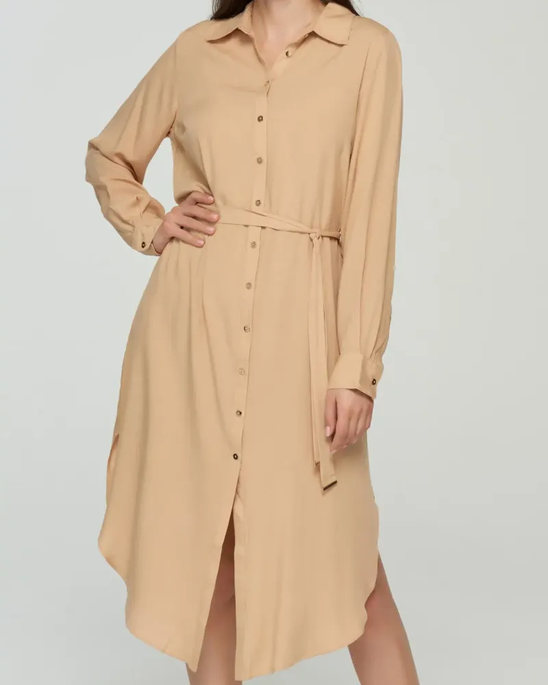 Елегантна риза рокля Beige