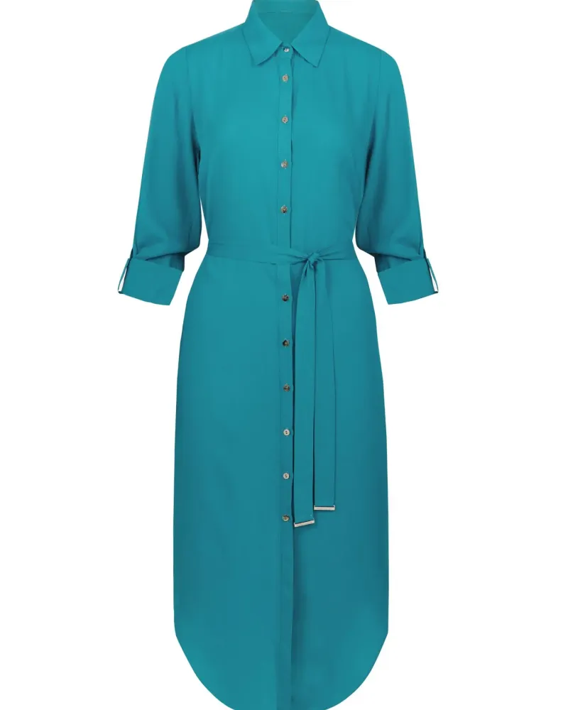 Елегантна риза рокля Turquoise