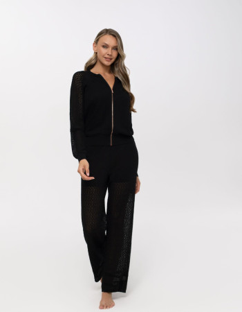 Елегантно плетено горнище с цип Palazzo Pearl BLACK Елегантно плетено горнище с цип Palazzo Pearl BLACK