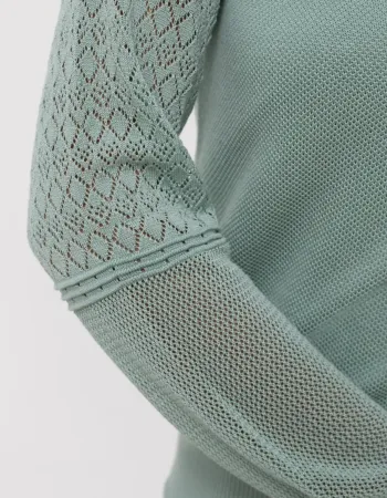 Елегантно плетено горнище с цип Palazzo Pearl MINT GREEN Елегантно плетено горнище с цип Palazzo Pearl MINT GREEN