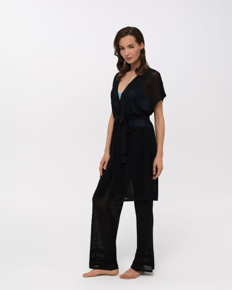 Жилетка без ръкав от коприна Palazzo Pearl BLACK