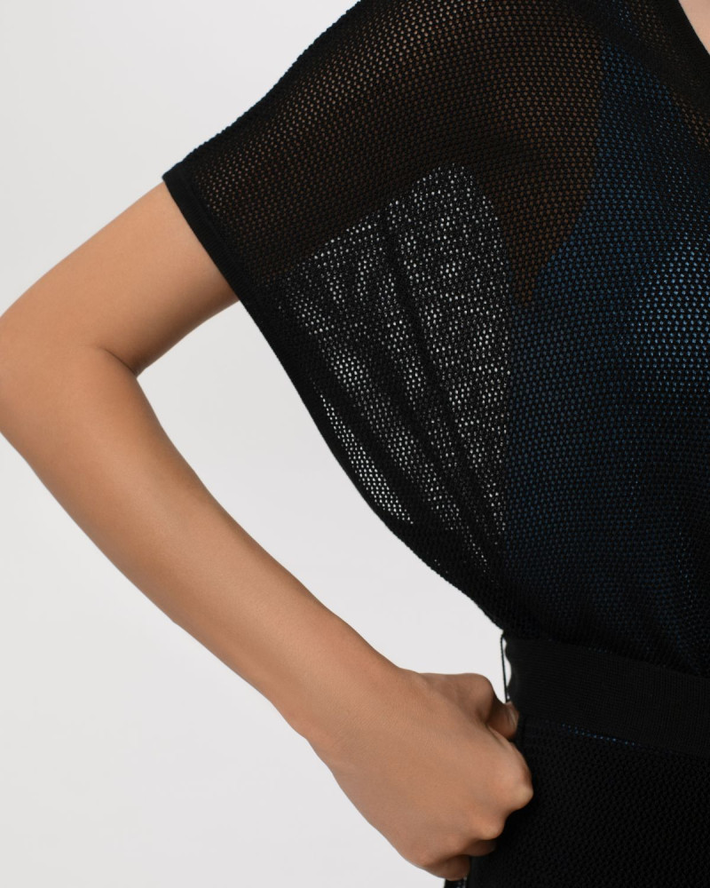 Жилетка без ръкав от коприна Palazzo Pearl BLACK