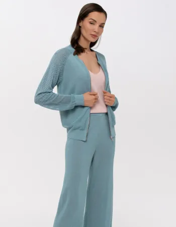 Елегантно плетено горнище с цип Palazzo Pearl BLUE Елегантно плетено горнище с цип Palazzo Pearl BLUE