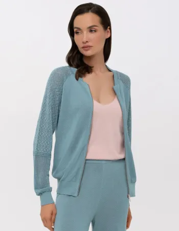 Елегантно плетено горнище с цип Palazzo Pearl BLUE Елегантно плетено горнище с цип Palazzo Pearl BLUE
