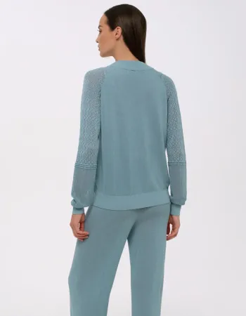 Елегантно плетено горнище с цип Palazzo Pearl BLUE Елегантно плетено горнище с цип Palazzo Pearl BLUE