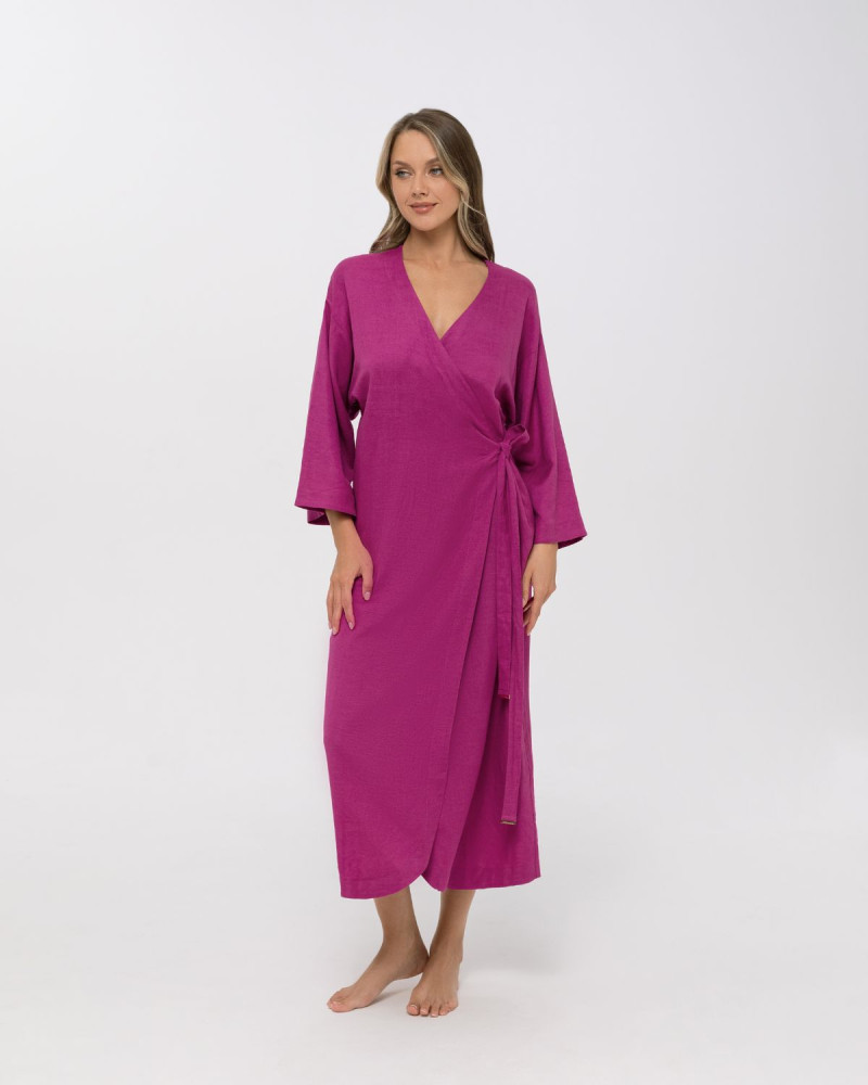 Ленено кимоно-рокля в цвят циклама Shiny Linen