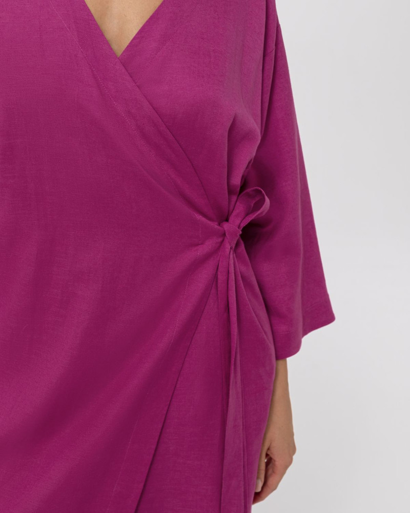 Ленено кимоно-рокля в цвят циклама Shiny Linen