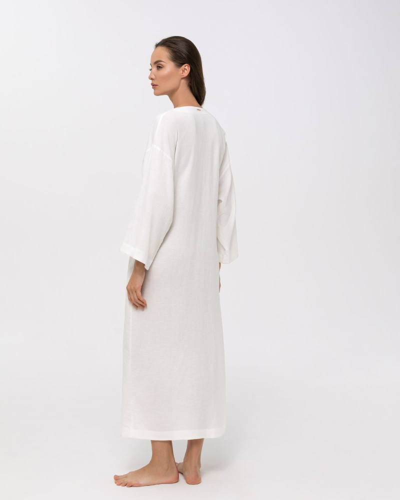 Бяло ленено кимоно-рокля  Shiny Linen