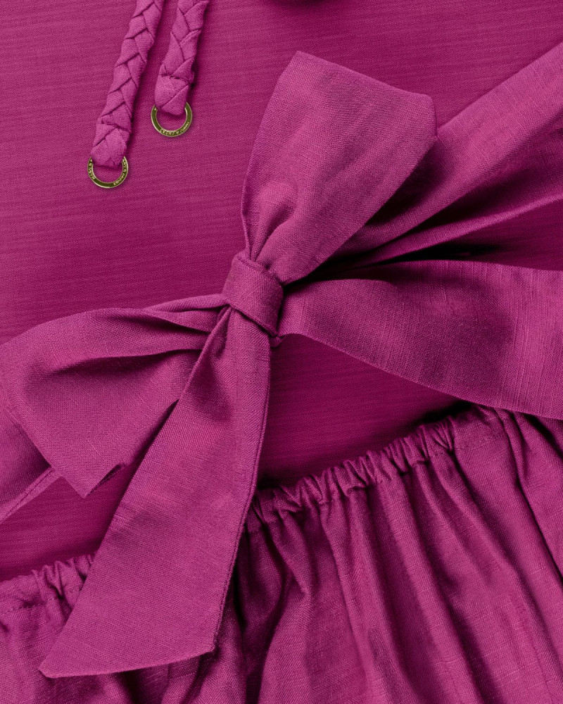 Ленена лятна рокля в цвят циклама - Shiny Linen