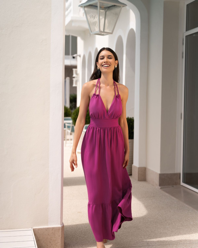 Ленена лятна рокля в цвят циклама - Shiny Linen