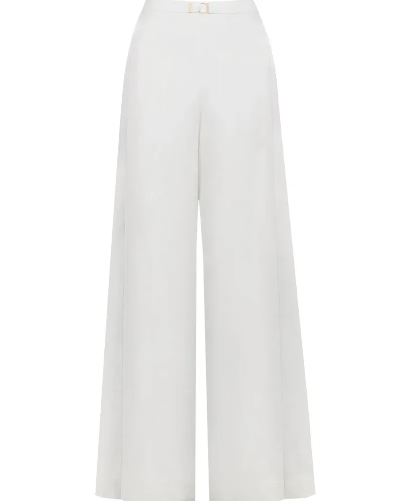 Бял дамски панталон с висока талия Day & Night