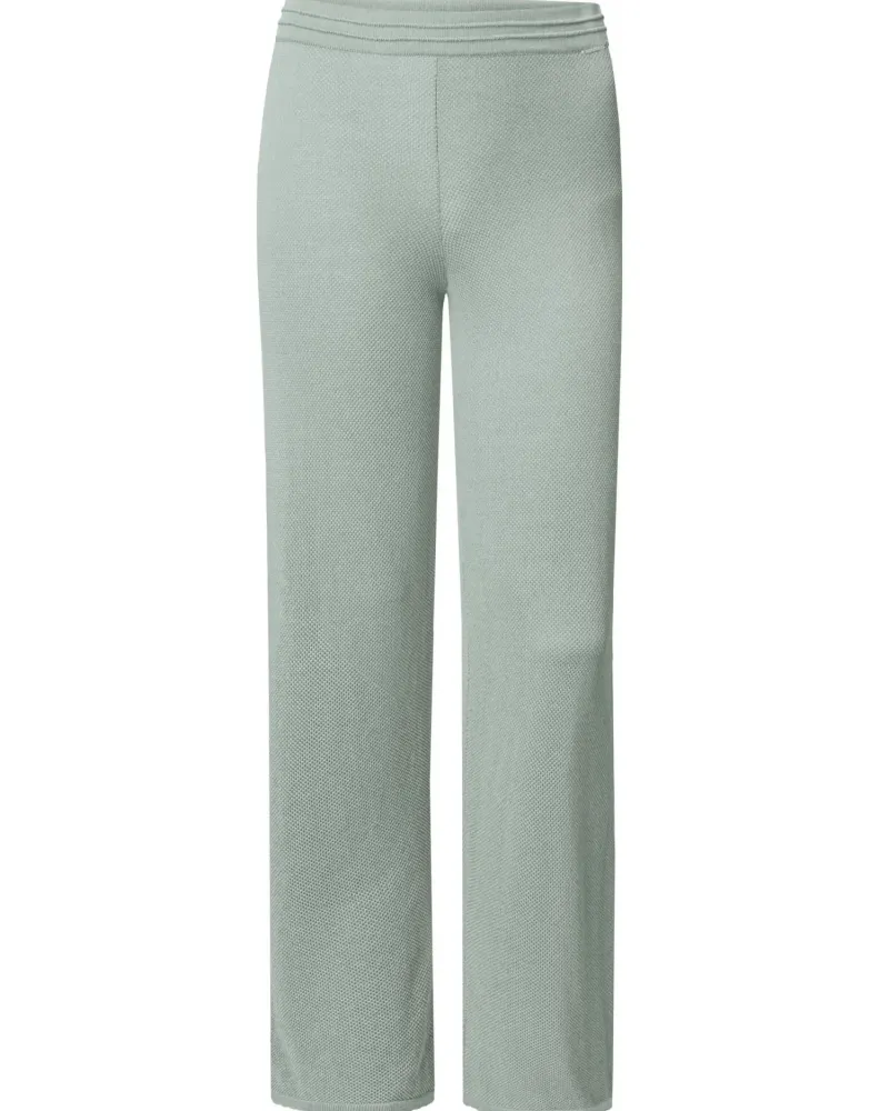 Луксозен плетен панталон с коприна Palazzo Pearl MINT GREEN