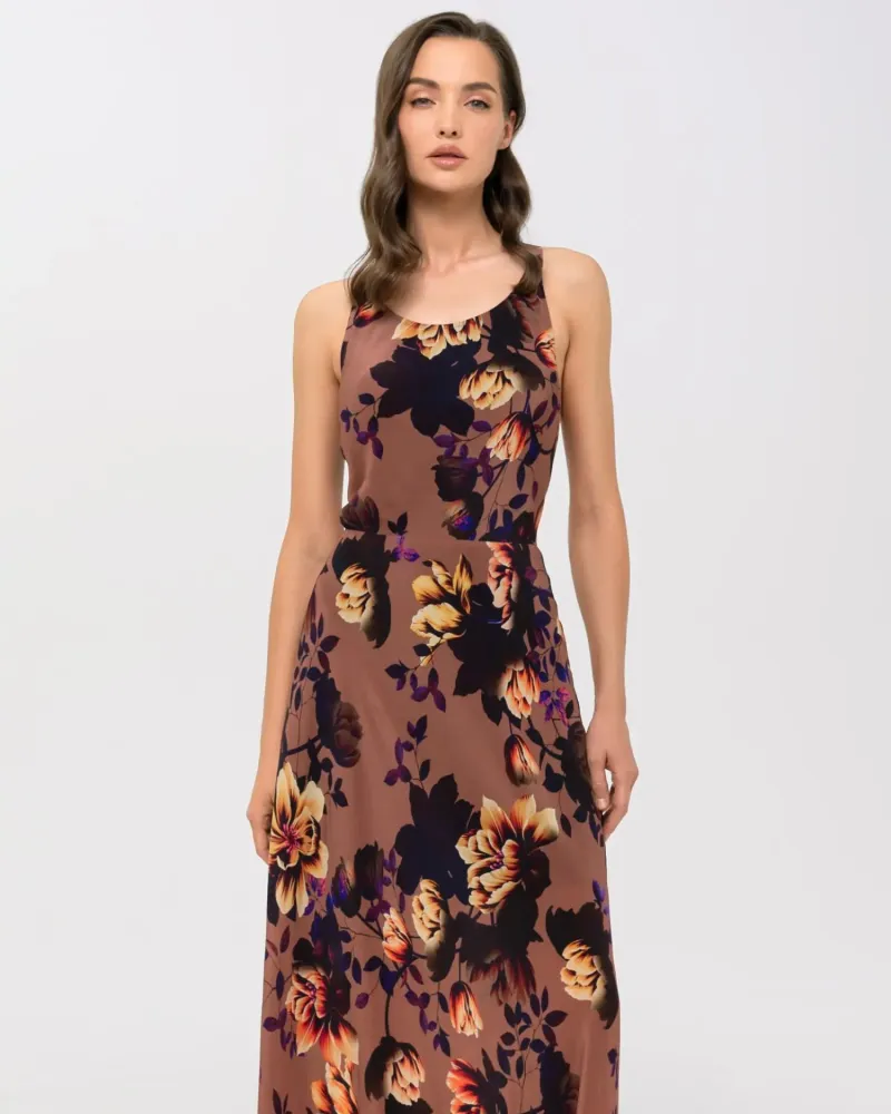 Лятна рокля с коприна Flower Mania