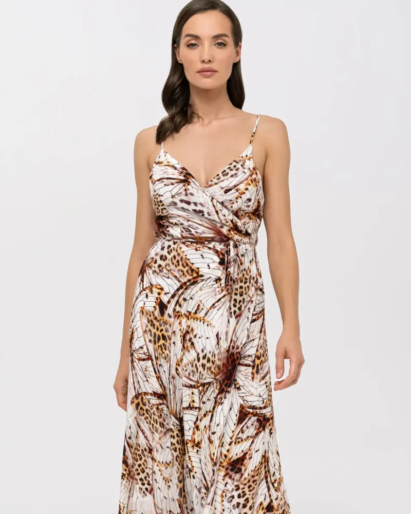 Лятна рокля тип „прегърни ме“ с коприна Stay Wild