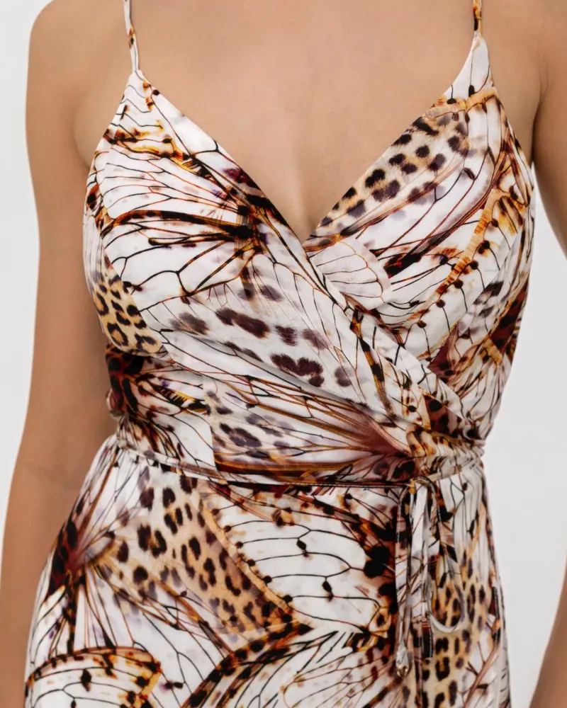 Лятна рокля тип „прегърни ме“ с коприна Stay Wild