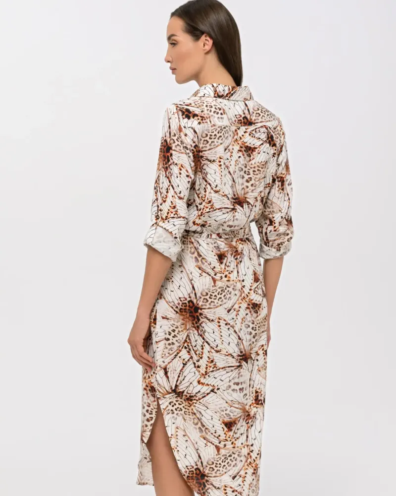 Лятна риза-рокля с копчета, джобове и колан Stay Wild