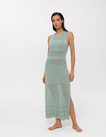 Макси рокля без ръкави от коприна и лиосел Palazzo Pearl MINT GREEN Макси рокля без ръкави от коприна и лиосел Palazzo Pearl MINT GREEN