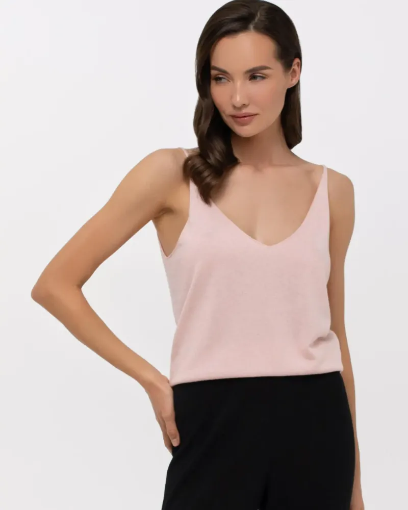Елегантен топ  от коприна и кашмир ENDLESS BLISS BLUSH PINK