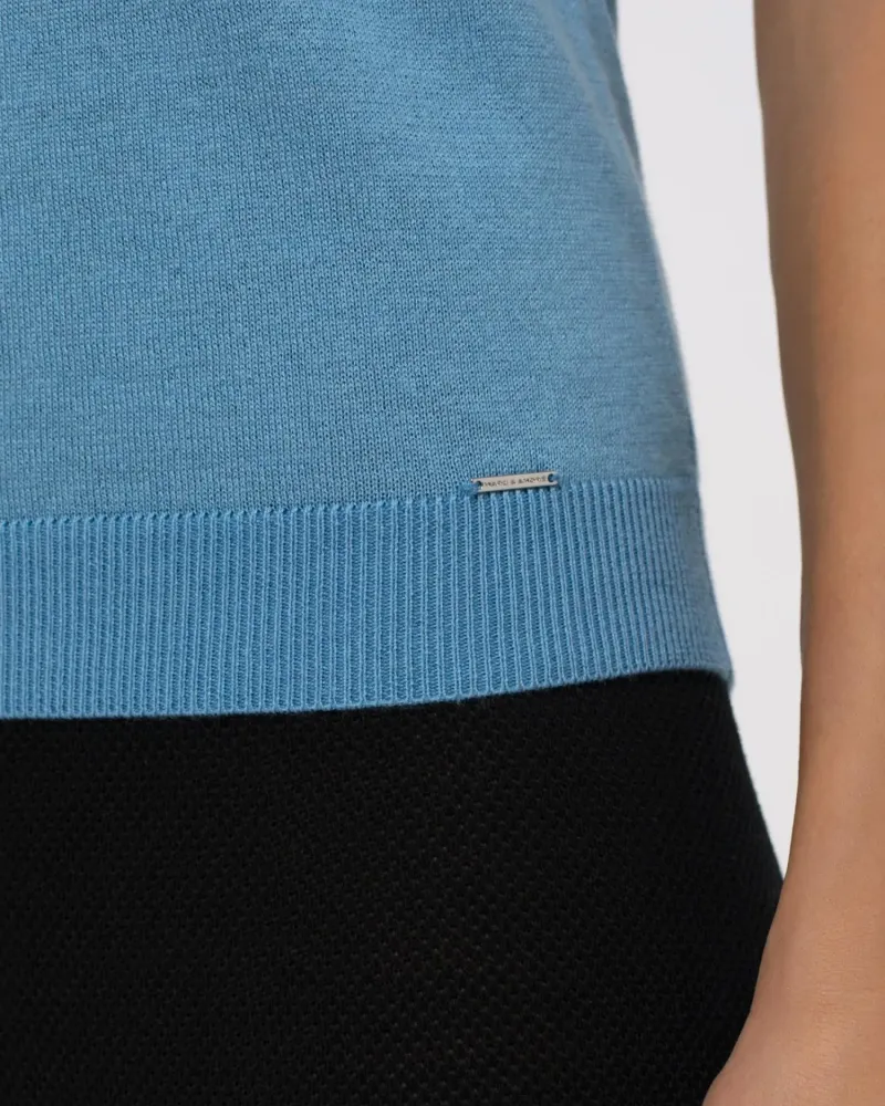 Елегантен топ  от коприна и кашмир ENDLESS BLISS BLUE