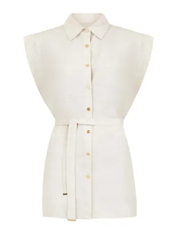 Елегантна ленена риза без ръкави  Shiny Linen