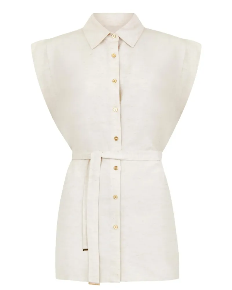 Елегантна ленена риза без ръкави  Shiny Linen