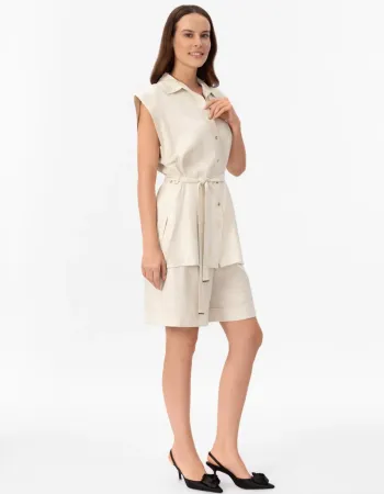 Елегантна ленена риза без ръкави  Shiny Linen