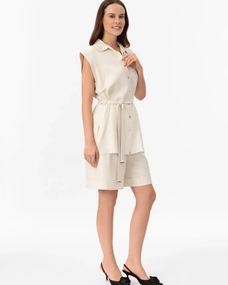 Елегантна ленена риза без ръкави  Shiny Linen