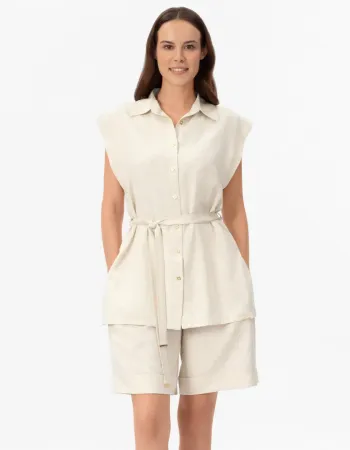 Елегантна ленена риза без ръкави  Shiny Linen