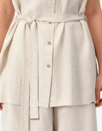 Елегантна ленена риза без ръкави  Shiny Linen