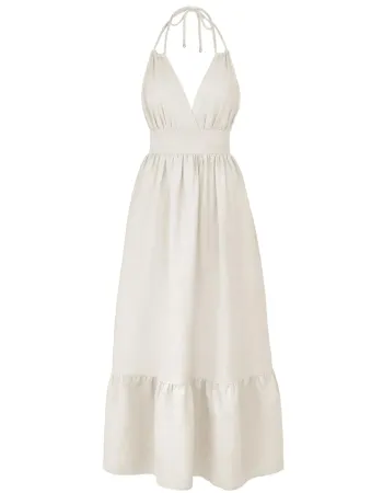 Елегантна ленена дълга рокля Shiny Linen