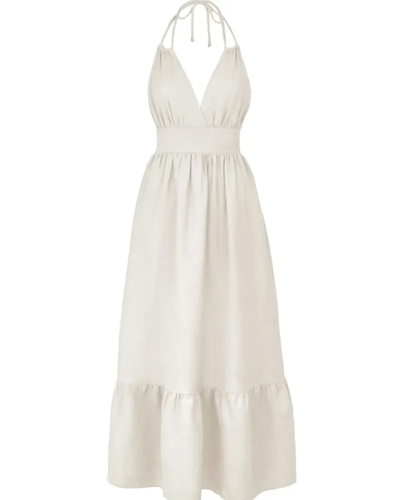 Елегантна ленена дълга рокля Shiny Linen