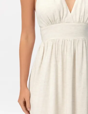 Елегантна ленена дълга рокля Shiny Linen