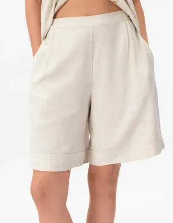 Къси ленени панталони Shiny Linen