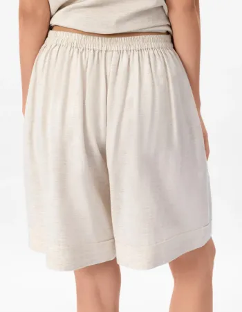 Къси ленени панталони Shiny Linen