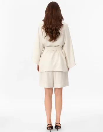 Късо ленено кимоно Shiny Linen