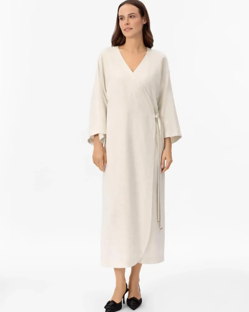 Дълго ленено кимоно Shiny Linen