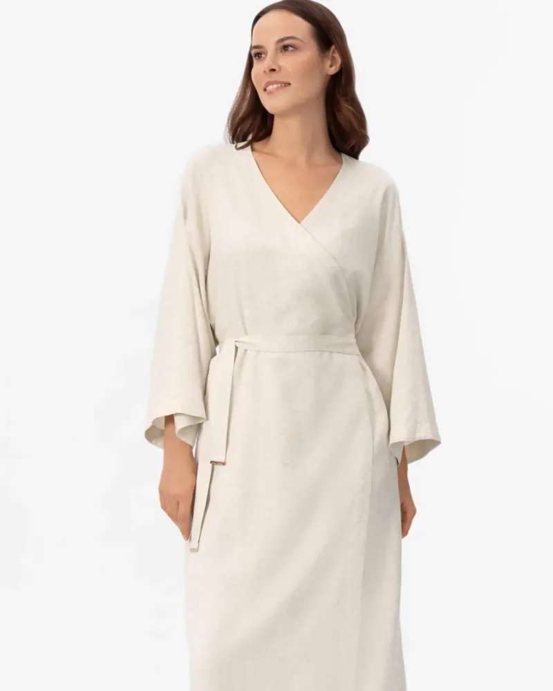 Дълго ленено кимоно Shiny Linen