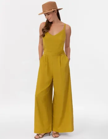 Ленен гащеризон в жълт цвят Shiny Linen