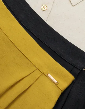 Ленен гащеризон в жълт цвят Shiny Linen