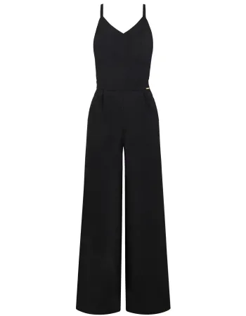 Ленен гащеризон в черен цвят Shiny Linen